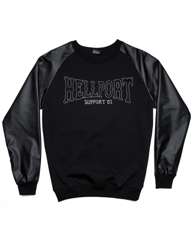 CrewNeck: S81 Hellport - Schwarz/Leder